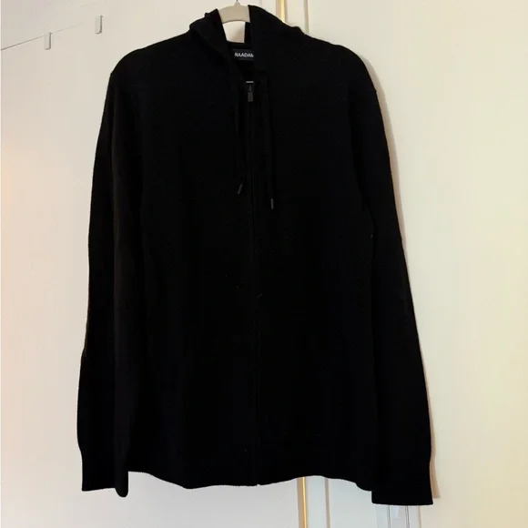 NAADAM Black Zip Up Men's Sweater - Picture 5 of 5